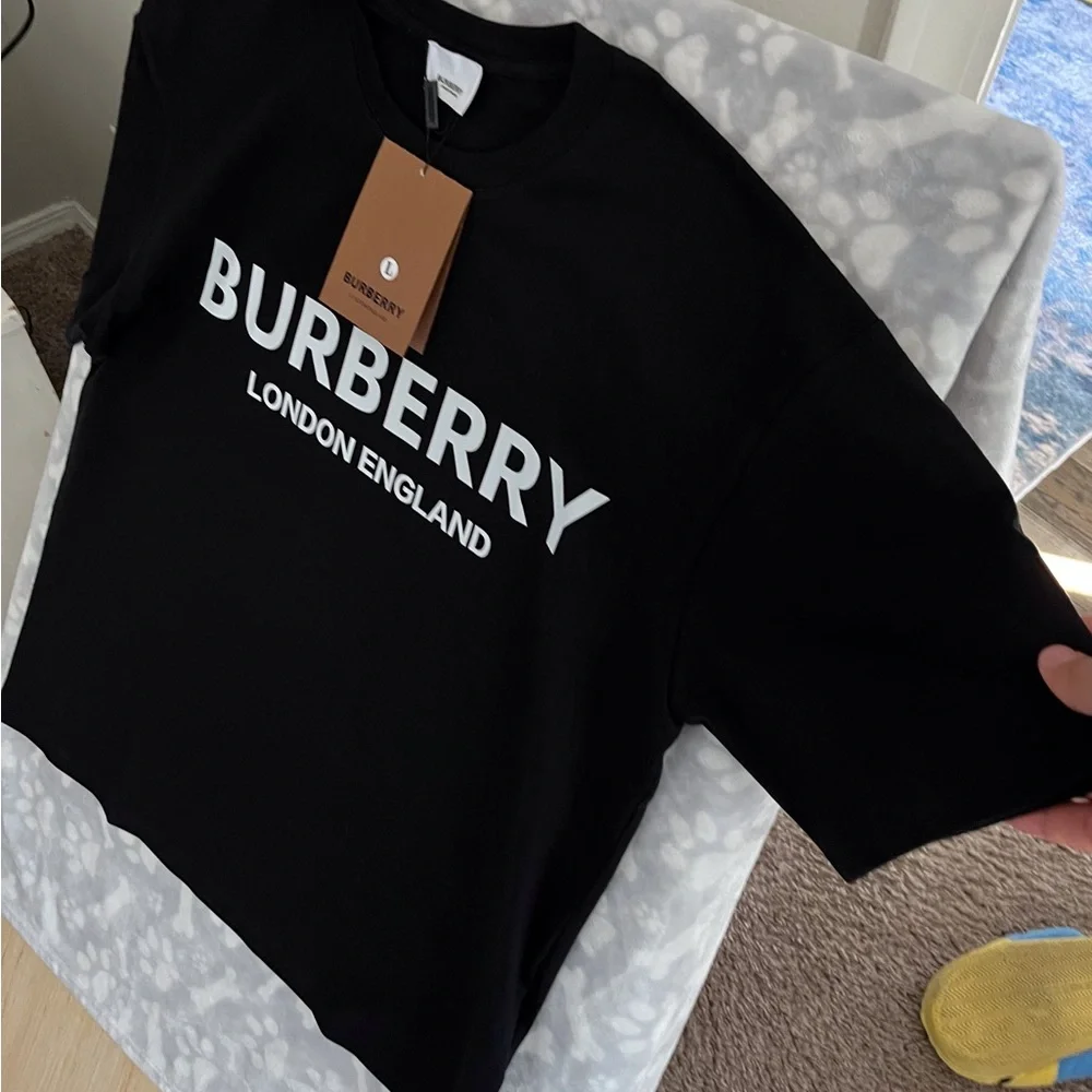 Burberry Black Logo T-Shirt Large